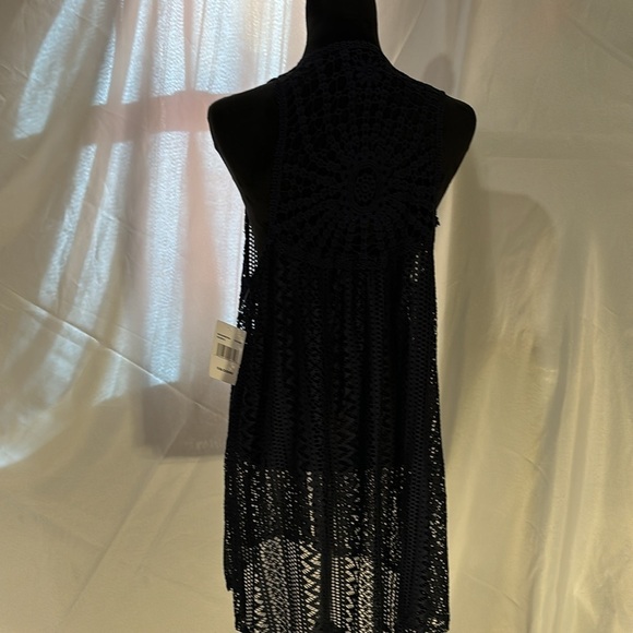 Kimono / Coverup  Detailed Lace Open Front Sleeveless Size 18/20 - Picture 3 of 8